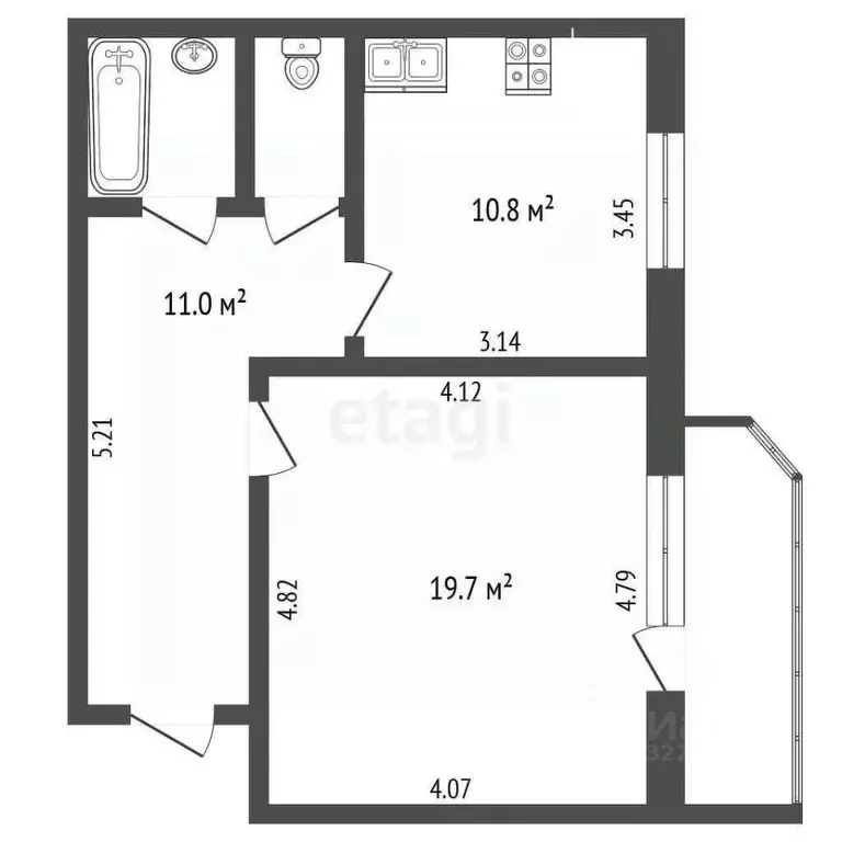 1-к кв. Вологодская область, Вологда ул. Карла Маркса, 87а (46.0 м) - Фото 2