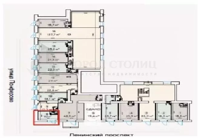 Торговая площадь в Москва Ленинский просп., 81/2 (12 м) - Фото 2