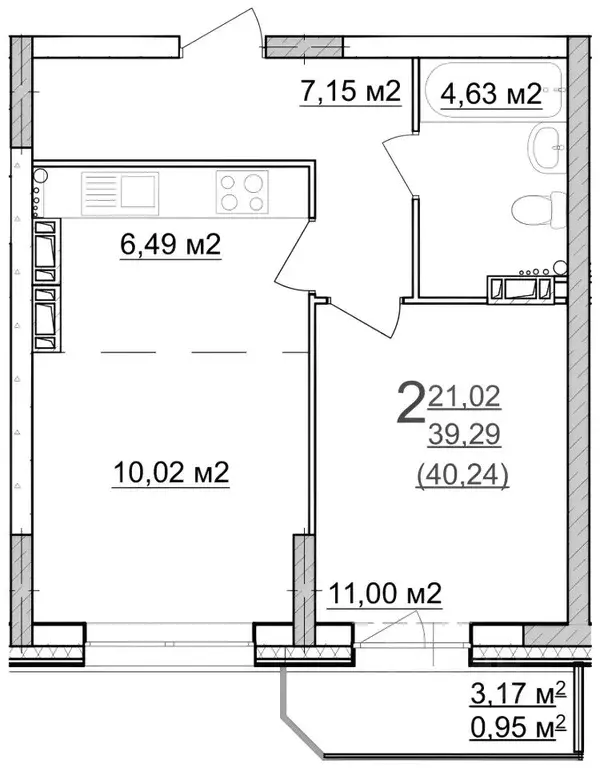 2-к кв. Ярославская область, Ярославль Институтская ул., 13 (40.0 м) - Фото 2