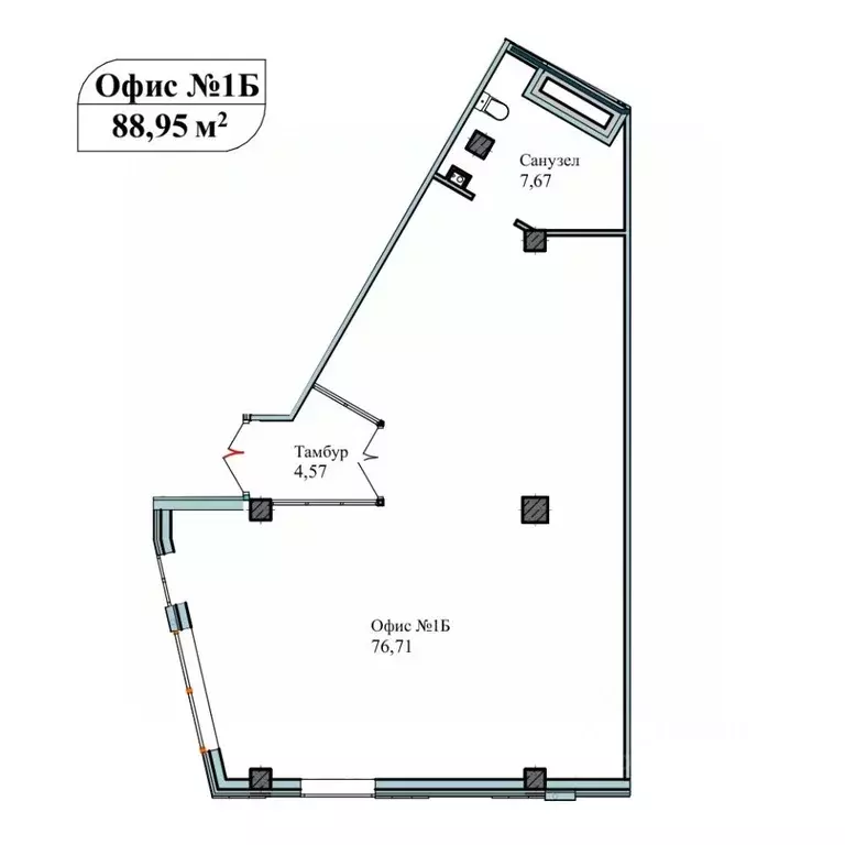 Офис в Севастополь ул. Летчиков, 10 (89 м) - Фото 1