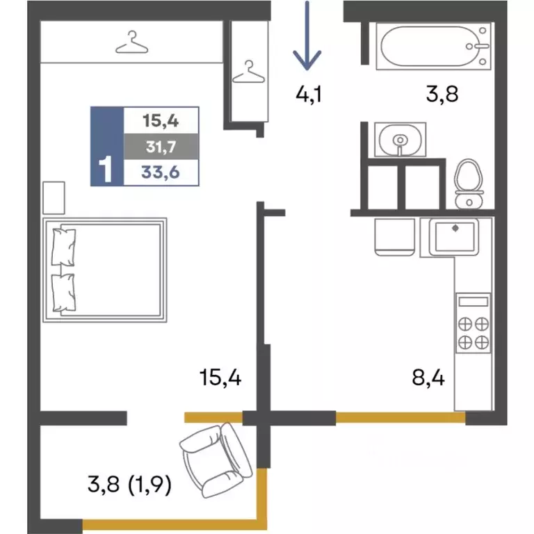 1-к кв. Крым, Симферопольский район, Добровское с/пос, с. Перевальное ... - Фото 1