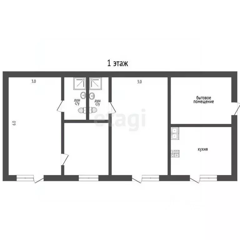Дом в Крым, Сакский район, с. Штормовое ул. Набережная, 3/73 (131 м) - Фото 2