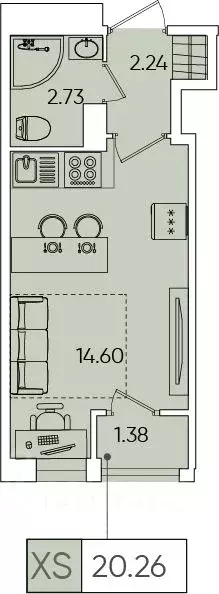 студия санкт-петербург планерная ул, 87к1 (19.9 м) - Фото 0