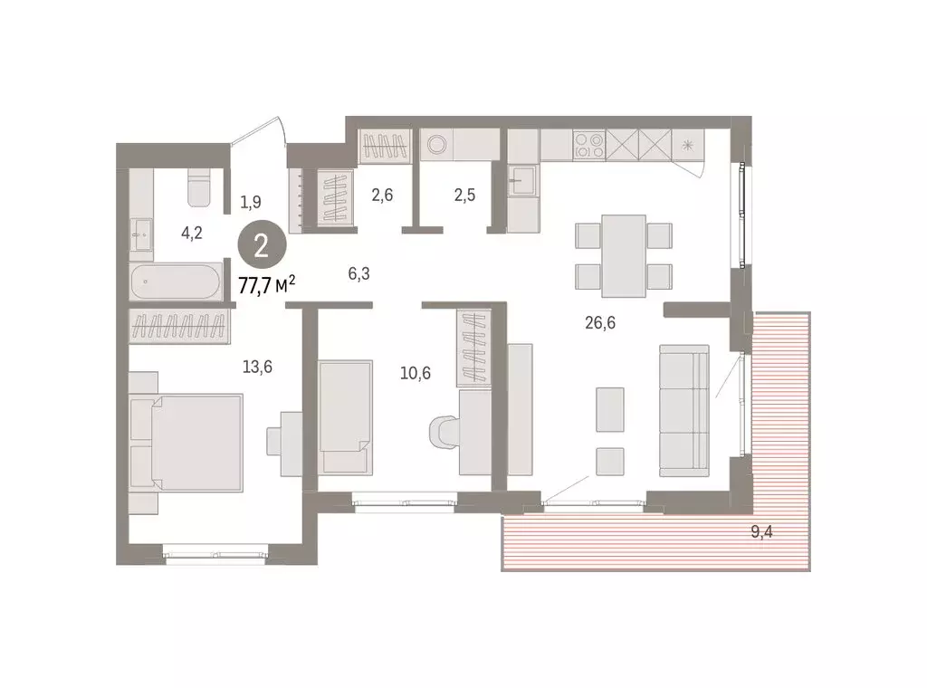 2-комнатная квартира: Екатеринбург, жилой район Юго-Западный, жилой ... - Фото 1