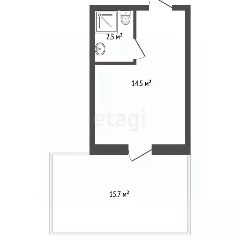 Студия Севастополь ул. Глухова, 9 (14.5 м) - Фото 2