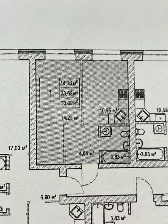 1-к кв. Татарстан, Казань ул. Ярдем, 25 (33.8 м) - Фото 2