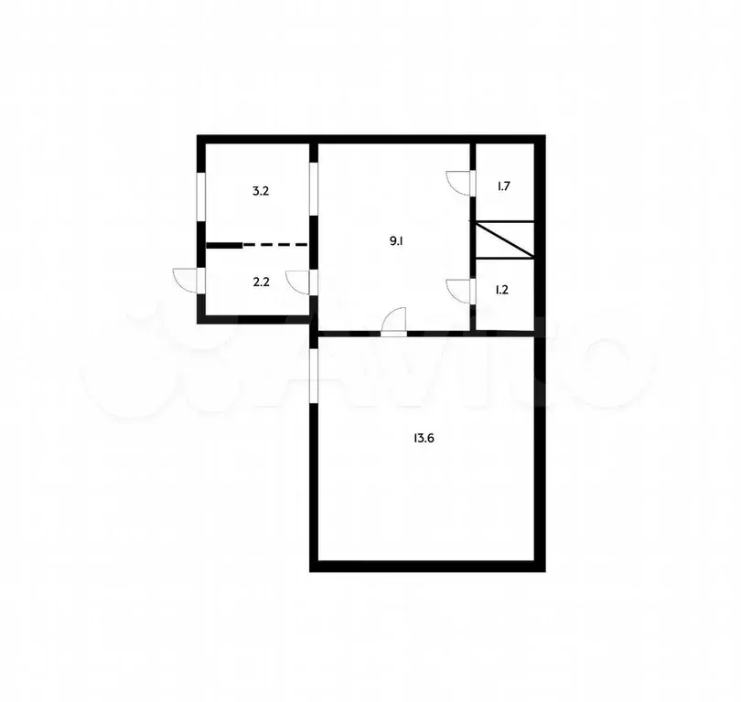 2-к. квартира, 42 м, 1/1 эт. - Фото 0