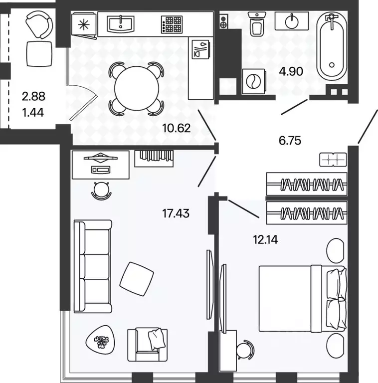 2-к кв. Калининградская область, Гурьевский муниципальный округ, пос. ... - Фото 0