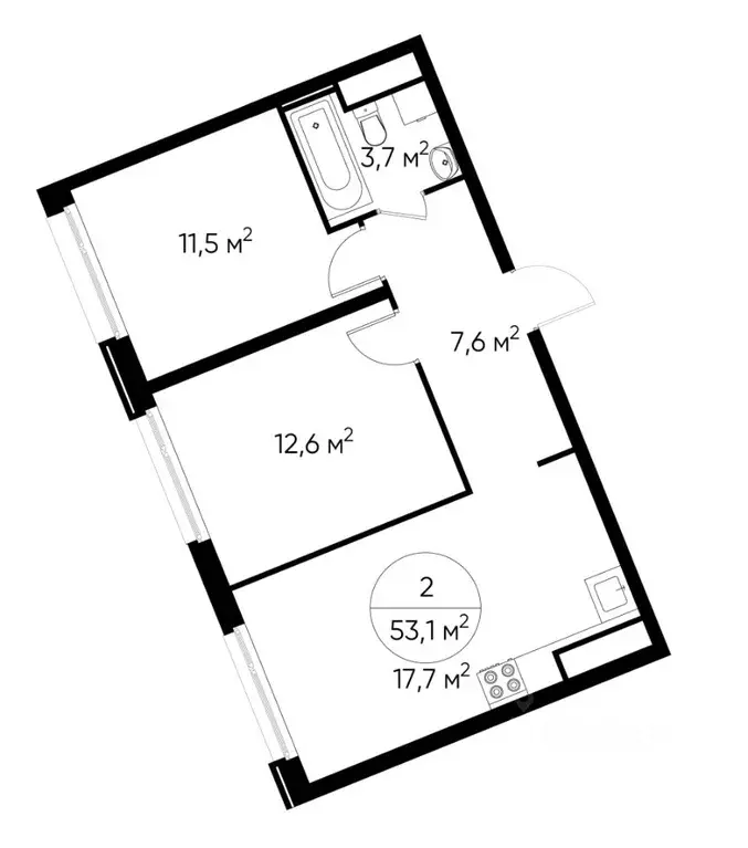 2-к кв. Москва Переделкино Ближнее мкр, 18-й кв-л,  (53.1 м) - Фото 0