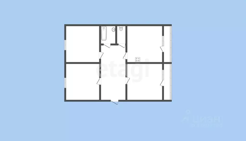 3-к кв. Карачаево-Черкесия, Черкесск Фабричная ул., 107 (59.0 м) - Фото 1