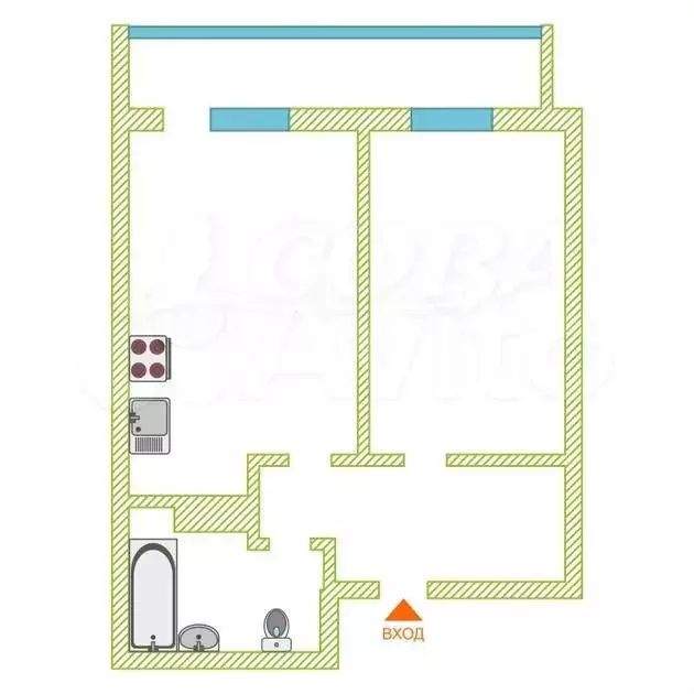 1-к. квартира, 40 м, 8/14 эт. - Фото 0