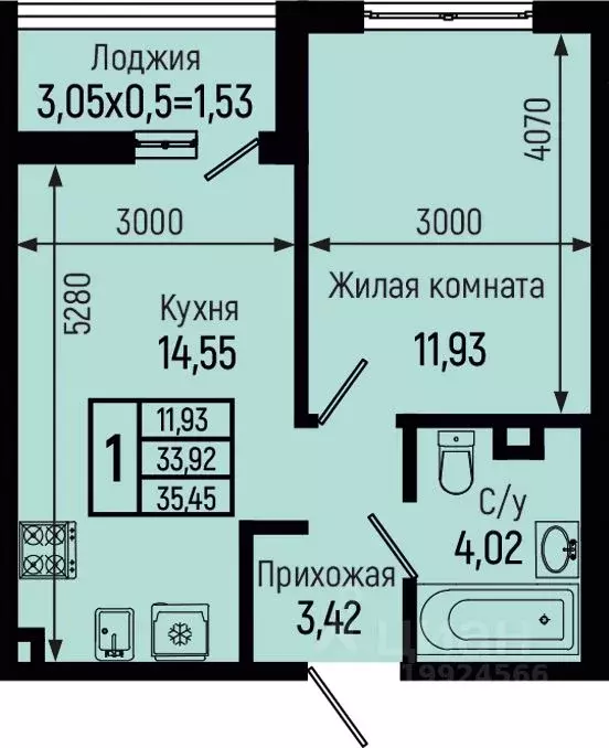 1-к кв. Краснодарский край, Туапсинский муниципальный округ, с. Небуг ... - Фото 0