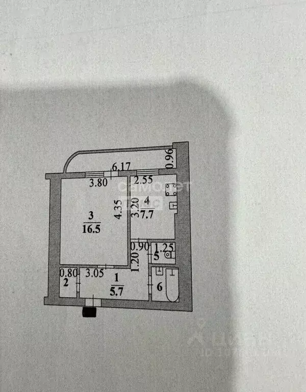 1-к кв. Липецкая область, Липецк Московская ул., 151 (34.8 м) - Фото 2