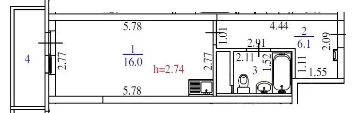 Студия Свердловская область, Екатеринбург ул. Краснолесья, 108/3 (25.3 ... - Фото 1