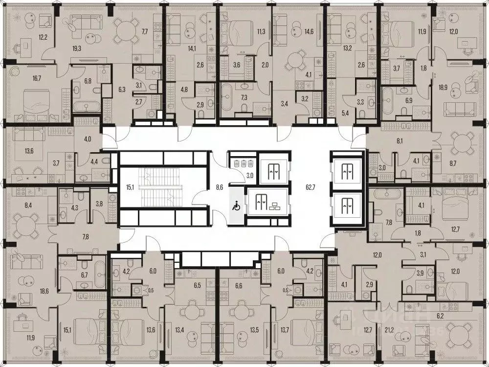 3-к кв. Москва Летниковская ул., 11к1 (76.6 м) - Фото 1
