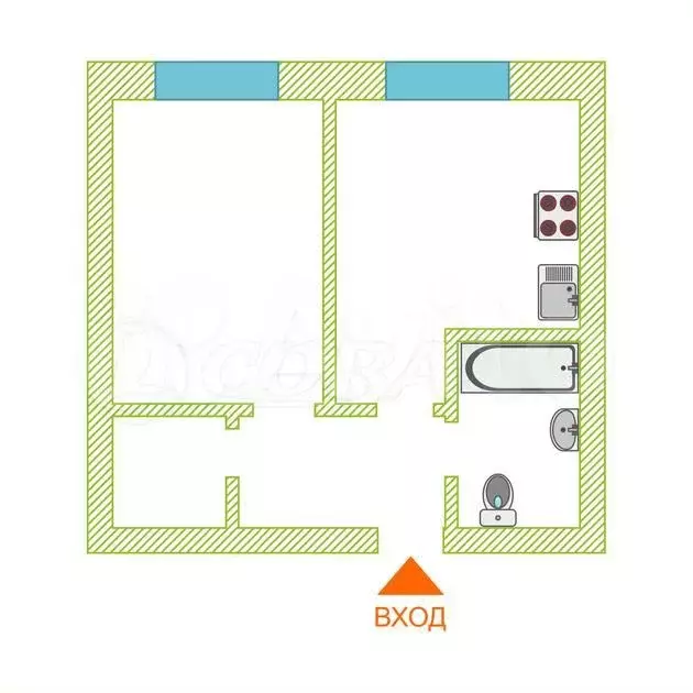 1-к. квартира, 40,5 м, 7/8 эт. - Фото 0