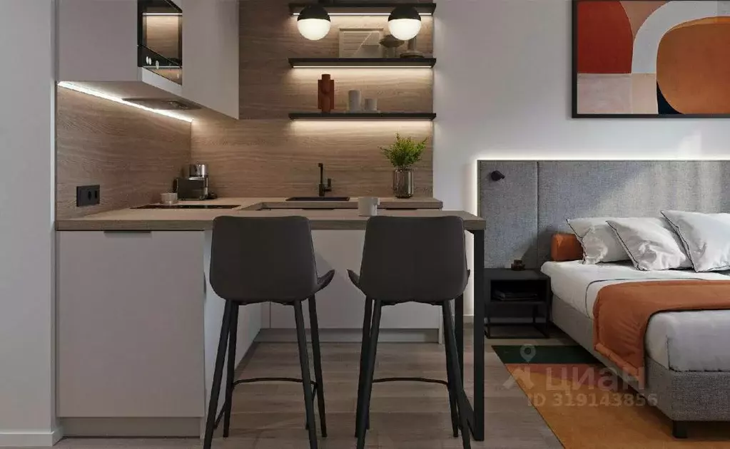 Студия Санкт-Петербург Камышовая ул., 25 (27.0 м) - Фото 1