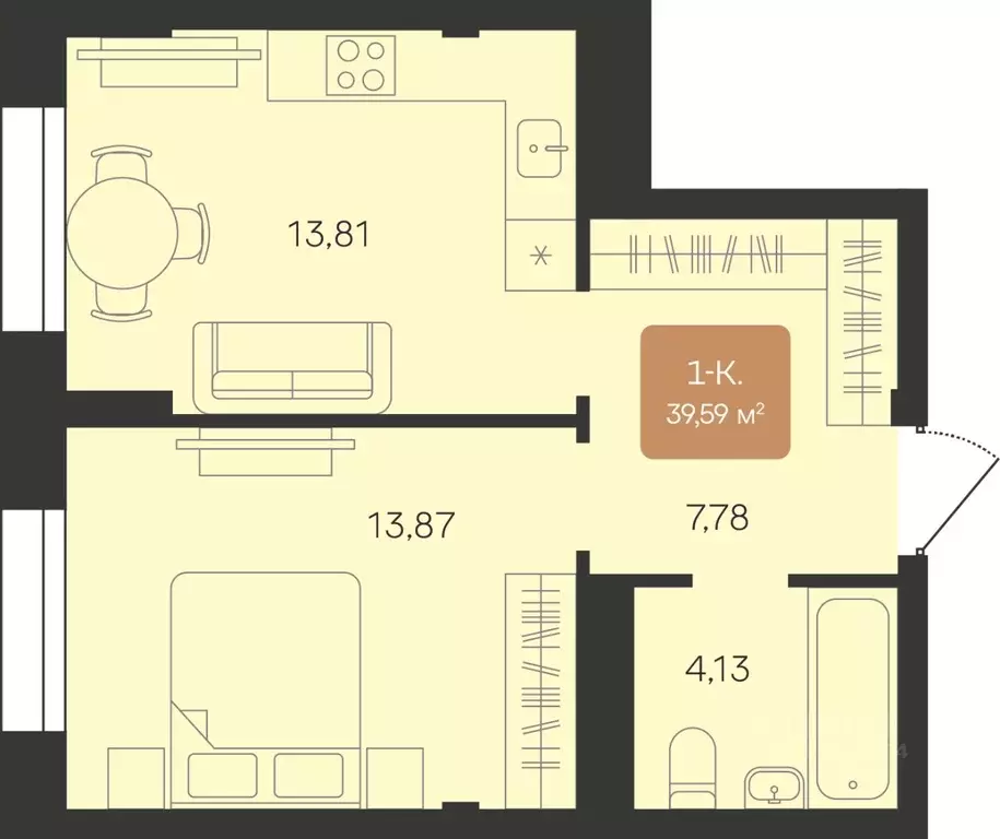 1-к кв. Ямало-Ненецкий АО, Новый Уренгой Уютный мкр,  (39.59 м) - Фото 1