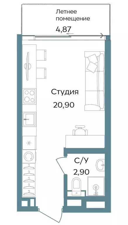 Квартира-студия: Республика Крым, Саки, курортный кластер Темпо (28.67 ... - Фото 0