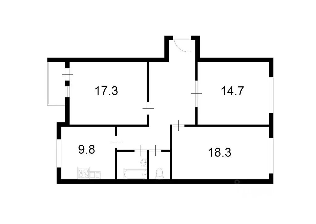 3-к кв. Москва ул. 26 Бакинских Комиссаров, 11 (74.0 м) - Фото 2