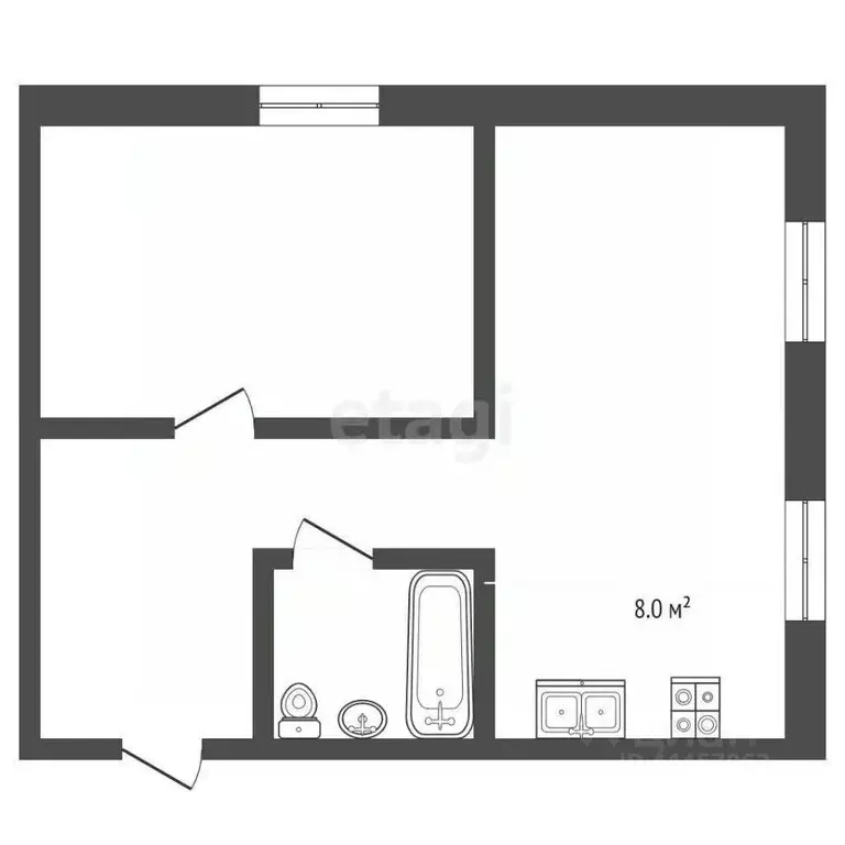 2-к кв. Челябинская область, Челябинск Трактовая ул., 25 (45.0 м) - Фото 1