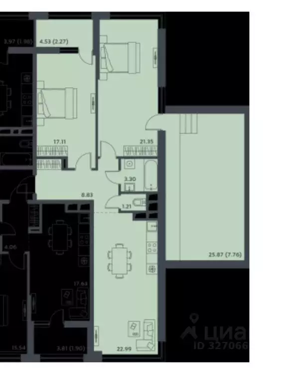 3-к кв. Московская область, Красногорск городской округ, Отрадное пгт ... - Фото 2