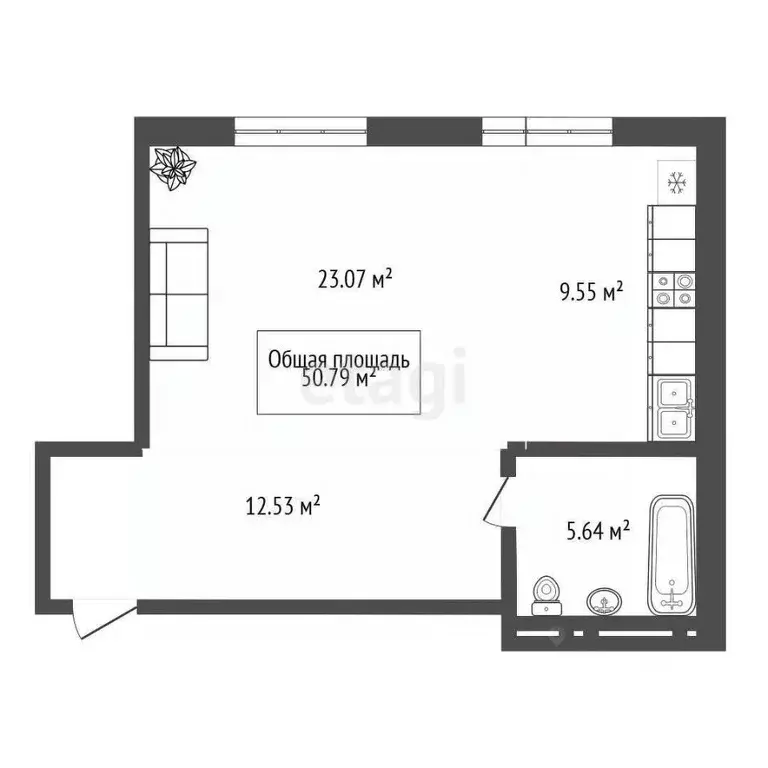 Студия Новосибирская область, Новосибирск ул. Дмитрия Донского, 25/1 ... - Фото 2