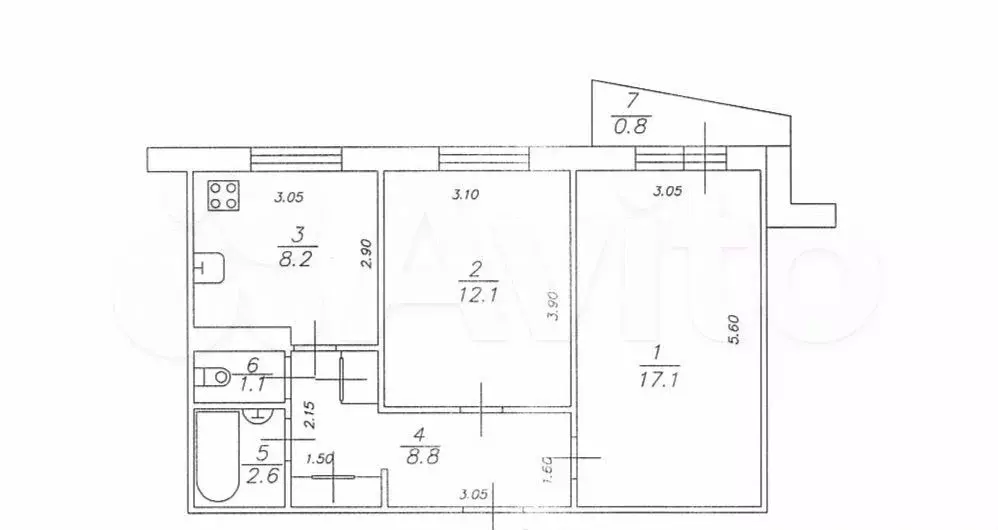 2-к. квартира, 49,9 м, 3/9 эт. - Фото 0