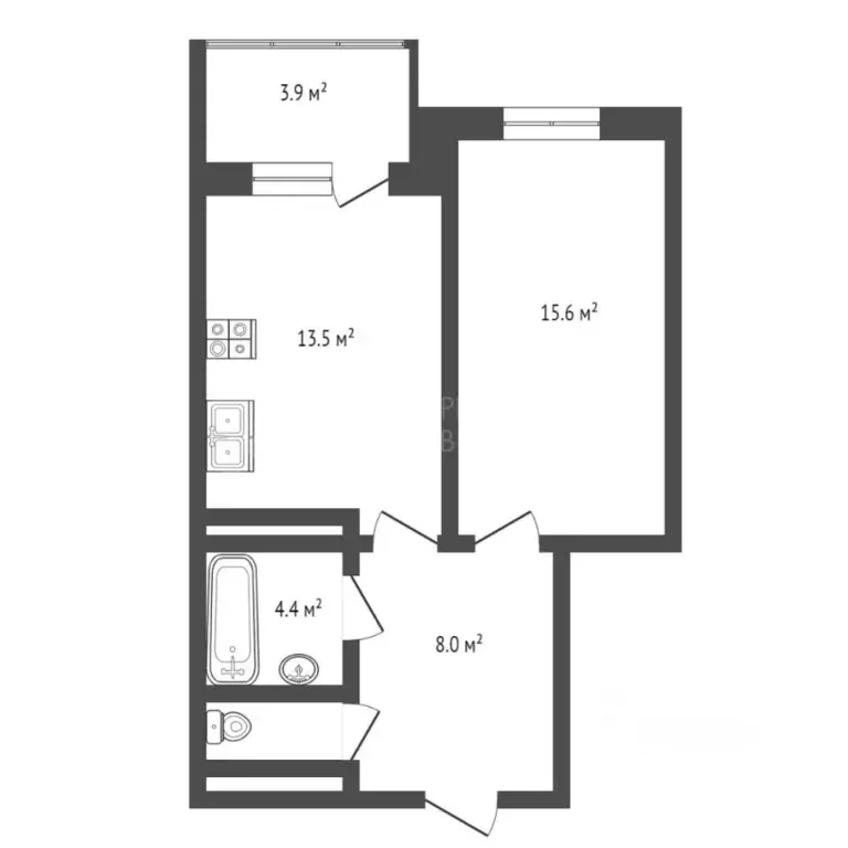 1-к кв. Тюменская область, Тюмень ул. Бориса Житкова, 6к1 (40.7 м) - Фото 2