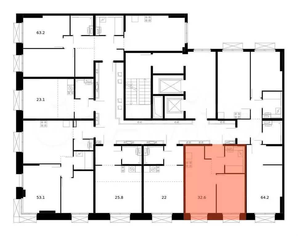 1-к. квартира, 32,6 м, 14/14 эт. - Фото 1