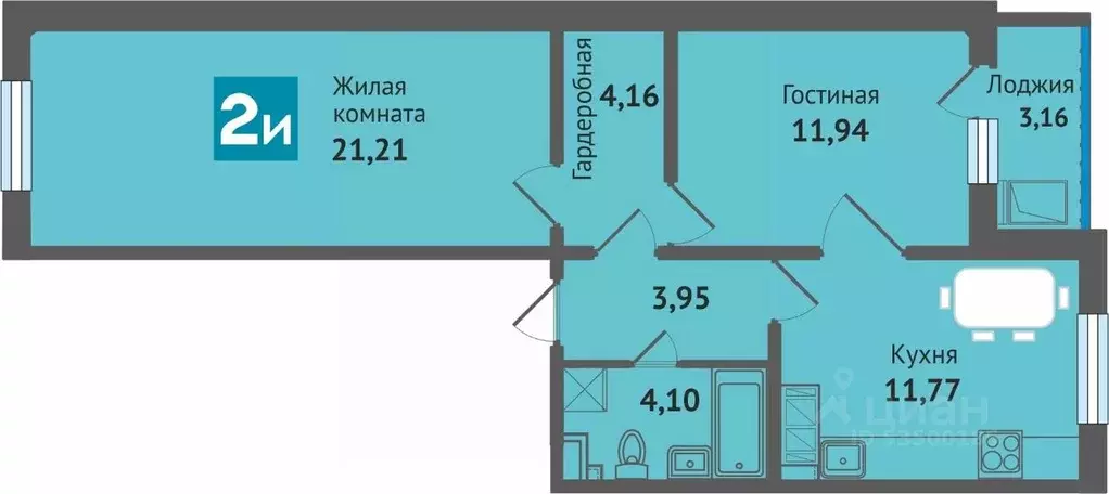 2-к кв. Марий Эл, Медведево городское поселение, Медведево пгт ул. ... - Фото 0