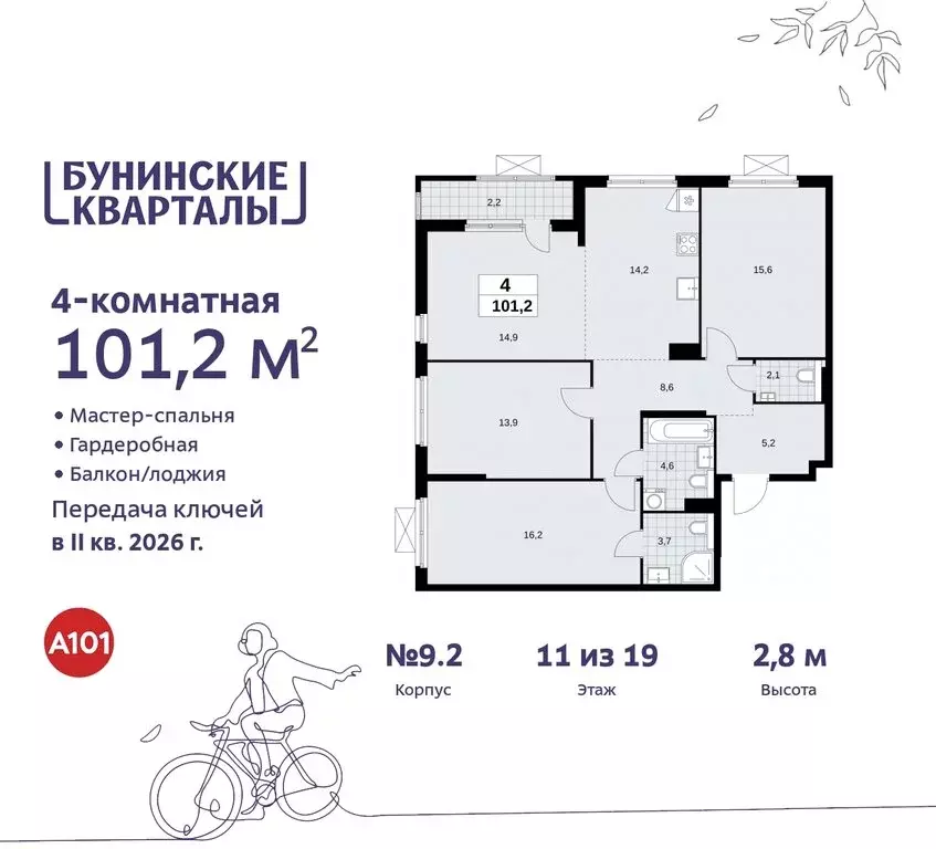 4-комнатная квартира: Москва, поселение Сосенское, жилой комплекс ... - Фото 1