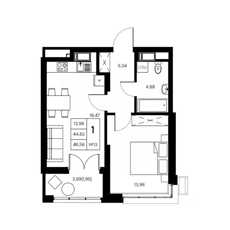 1-к кв. Калужская область, Обнинск Заовражье жилрайон, Новый город ... - Фото 1