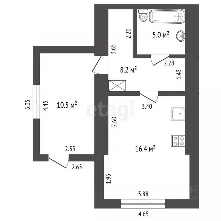 1-к кв. Крым, Ялта ул. Садовая, 20 (40.0 м) - Фото 2