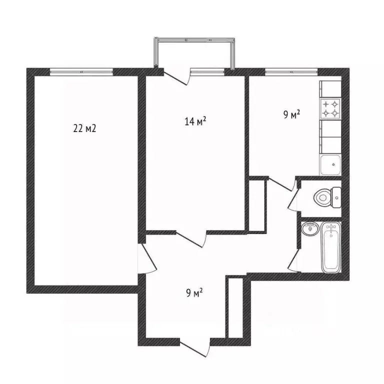 2-к кв. Смоленская область, Смоленск ул. Дохтурова, 27 (63.5 м) - Фото 2