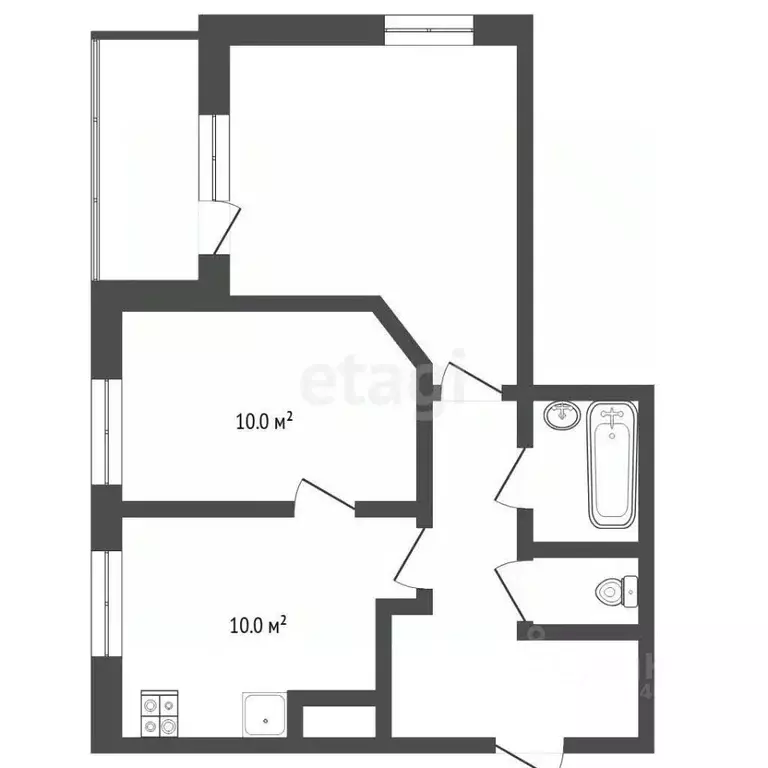 2-к кв. Тюменская область, Тюмень ул. Бориса Опрокиднева, 2 (49.9 м) - Фото 2