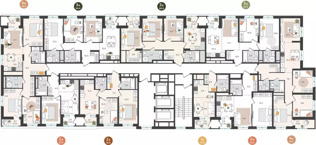 3-к кв. Пермский край, Пермь ул. Куфонина, 1 (66.6 м) - Фото 2