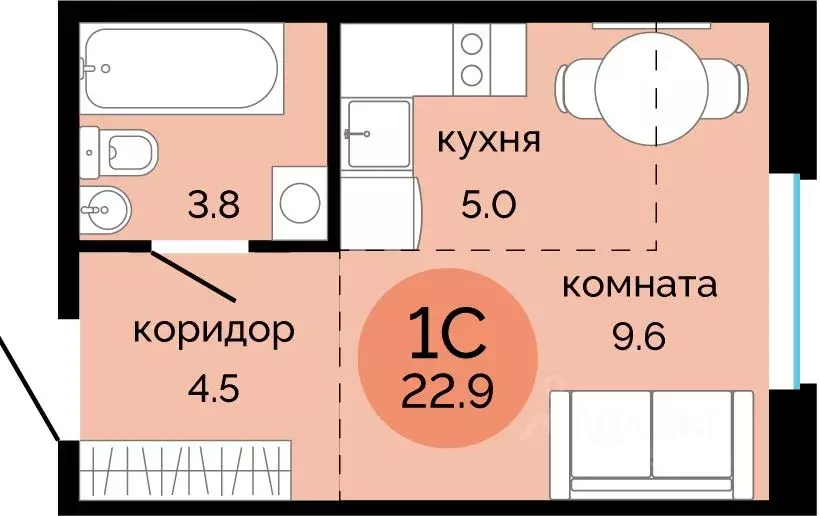 1-к кв. Пермский край, Пермь Краснова мкр, Красное яблоко жилой ... - Фото 0