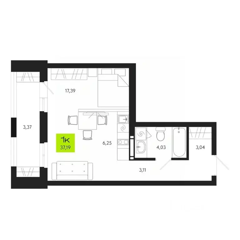 1-к кв. Томская область, Томск Уютный жилой квартал, ул. Маяковского, ... - Фото 0