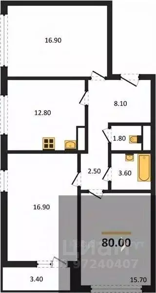 3-к кв. Воронежская область, Воронеж ул. Пескова, 8 (80.0 м) - Фото 0