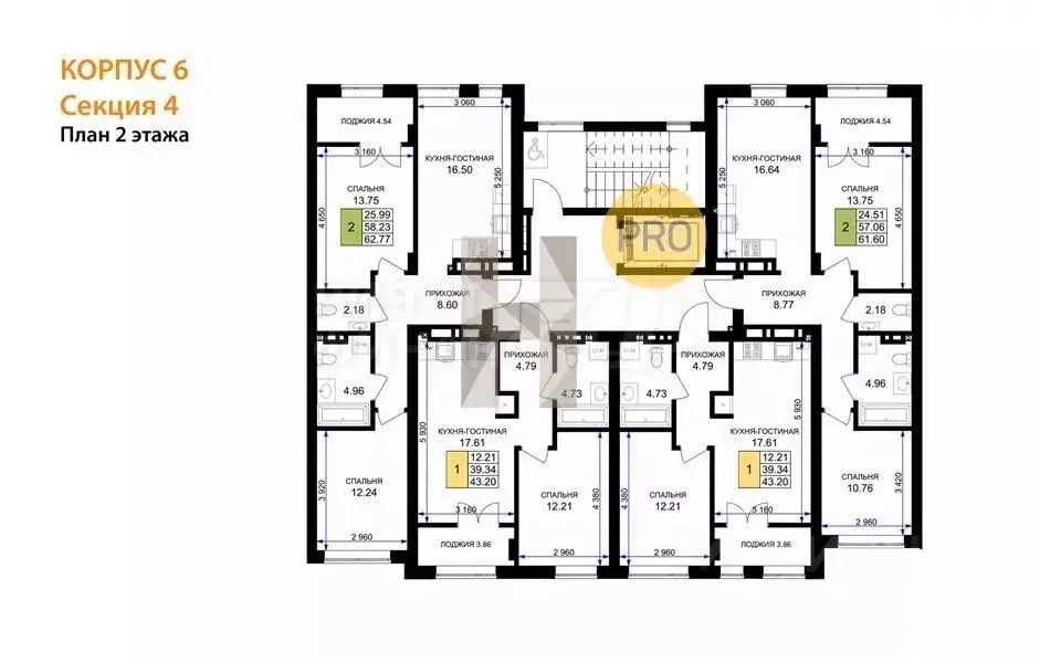 2-к кв. Калининградская область, Гурьевск Включи жилой комплекс (61.6 ... - Фото 1