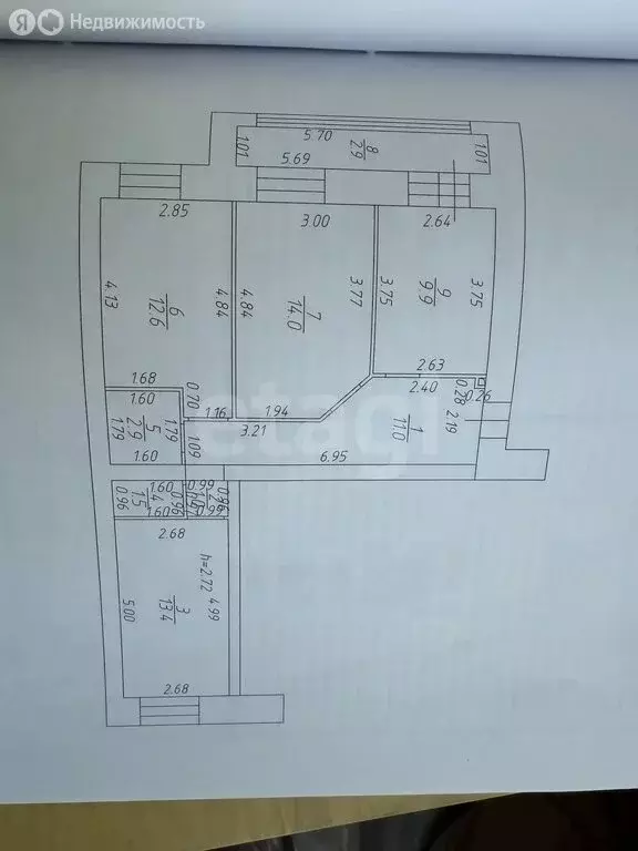 3-комнатная квартира: Казань, улица Серова, 28А (68 м) - Фото 1