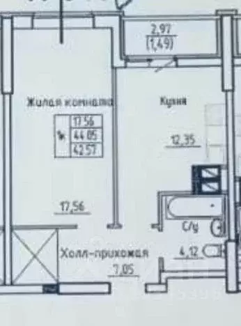 1-к кв. Самарская область, Самара Физкультурная ул. (45.0 м) - Фото 0