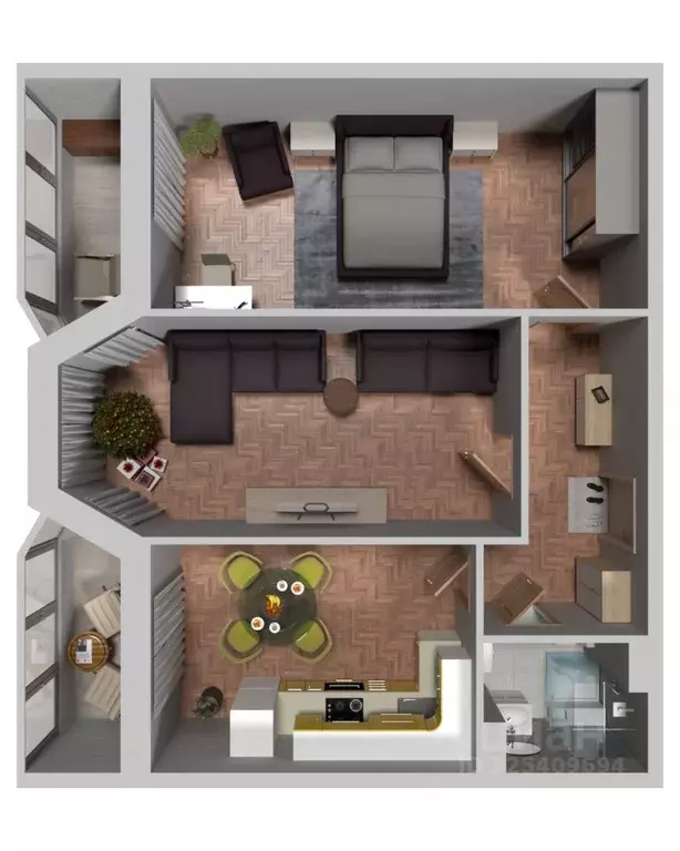 2-к кв. Московская область, Пушкинский городской округ, с. Тарасовка, ... - Фото 1