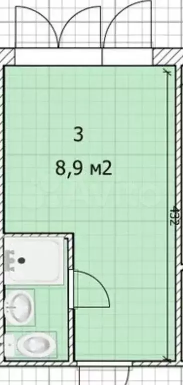 Квартира-студия, 10 м, 1/9 эт. - Фото 0