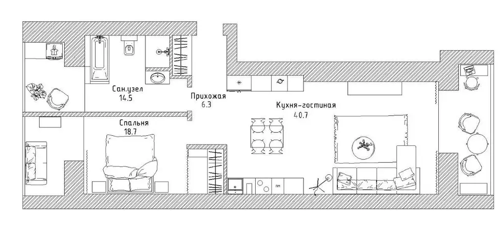 2-к кв. Тюменская область, Тюмень Мельничная ул., 83к4 (75.0 м) - Фото 0
