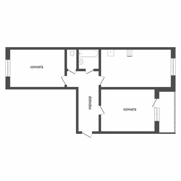 2-комнатная квартира: Бизино, улица Ремонтников, 29 (48.8 м) - Фото 0