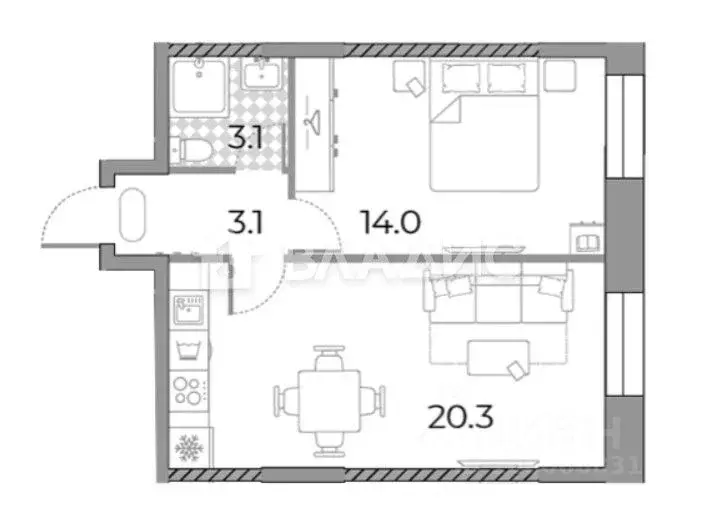 1-к кв. Москва Зиларт жилой комплекс, 18/19/27 (40.5 м) - Фото 1