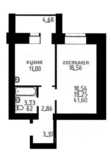 1-к кв. Амурская область, Благовещенск Загородная ул., 47 (42.0 м) - Фото 1