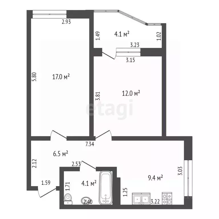 2-к кв. Краснодарский край, Анапа ул. Ленина, 185Ак2 (53.1 м) - Фото 1